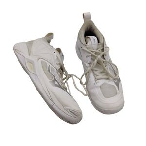 Mizuno Womens Sporty Volleyball Court Wave Momentum 2 Shoes SZ 9 White Silver